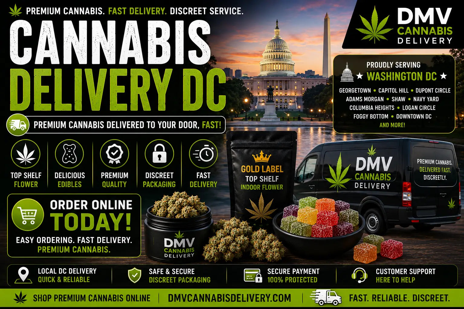 Cannabis delivery DC premium flower and edibles by DMV Cannabis Delivery