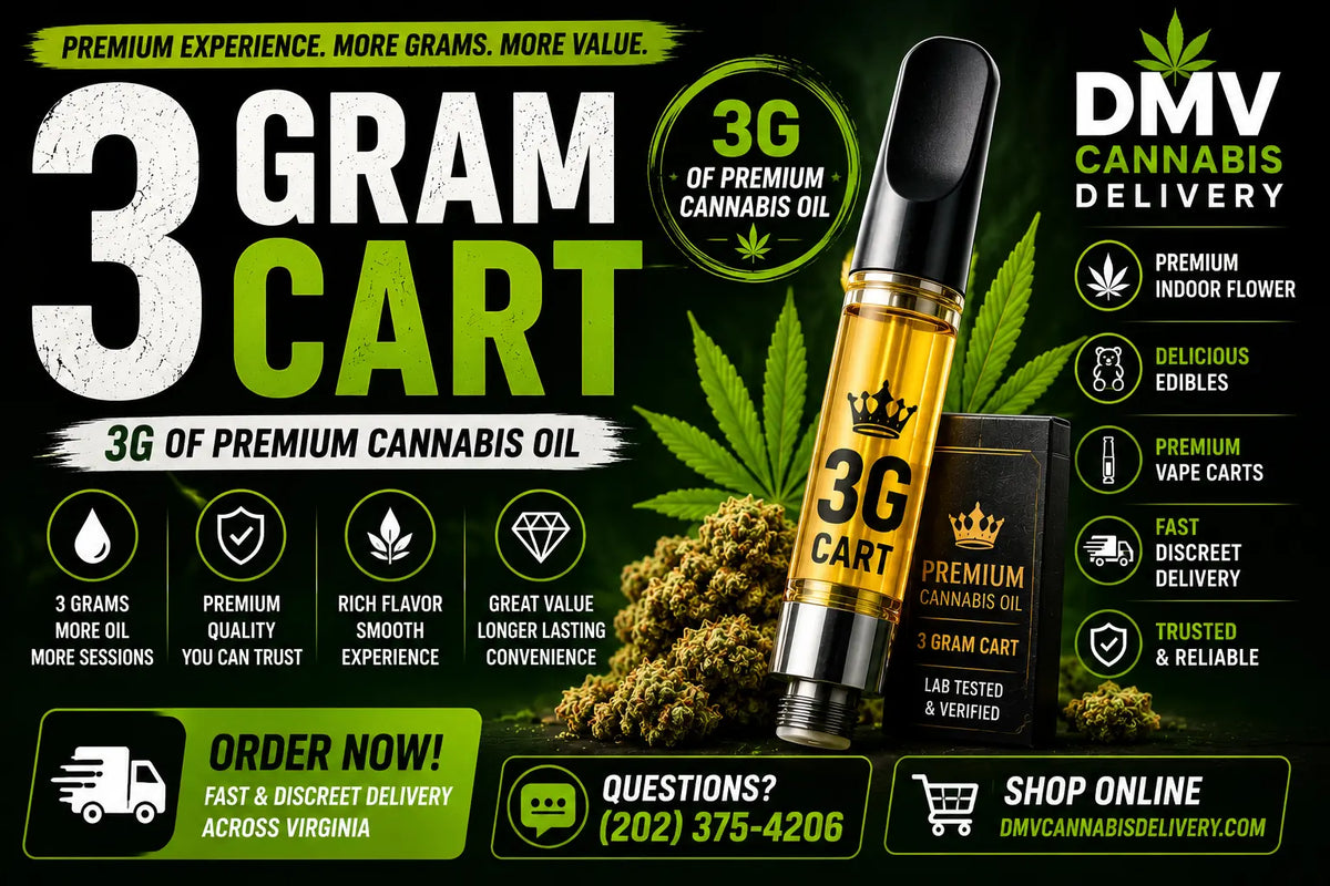 3 gram cart premium cannabis vape by DMV Cannabis Delivery