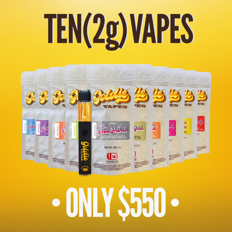 TEN 2-GRAM DISPOSABLE-GOLDIE VAPES