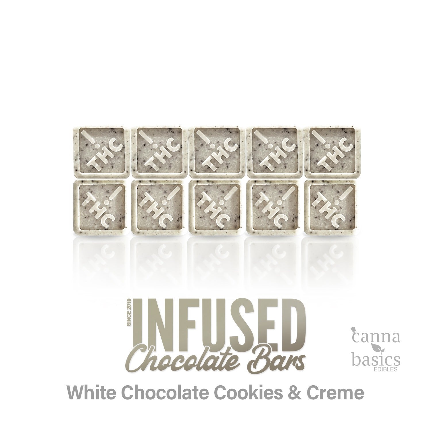1000mg Cookies 'N' Creme White Chocolate Bar package for fast edibles delivery in VA