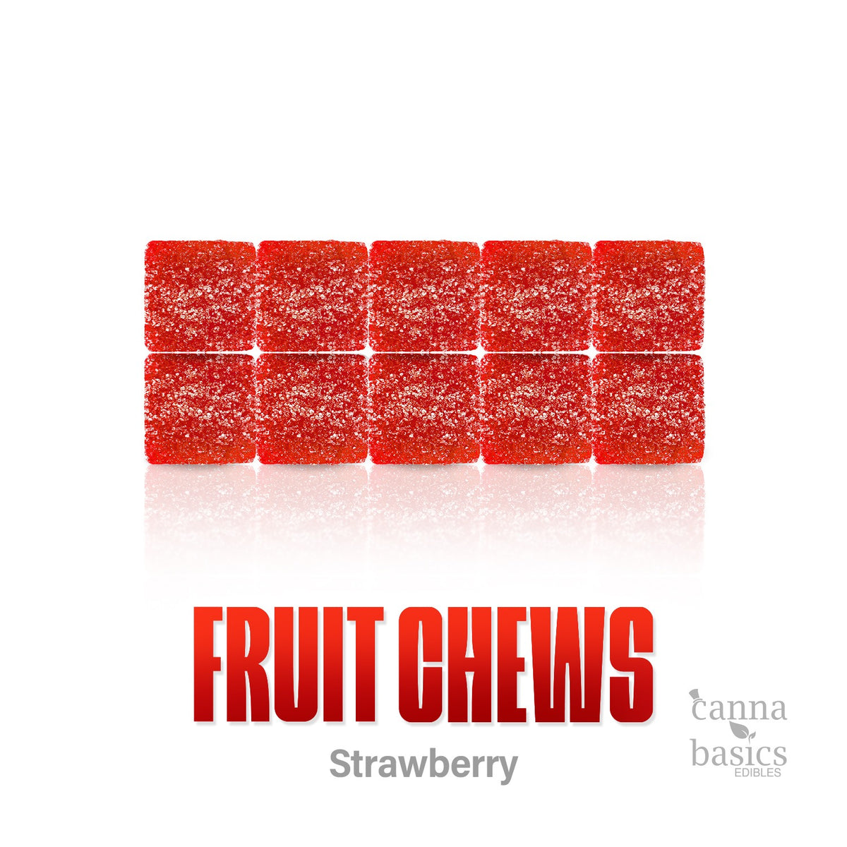 1000mg Strawberry THC Fruit Chews - 10 pieces at 100mg