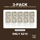 THREE (3) 1000MG COOKIES 'N' CREME WHITE CHOCOLATE - 10PC PACKS
