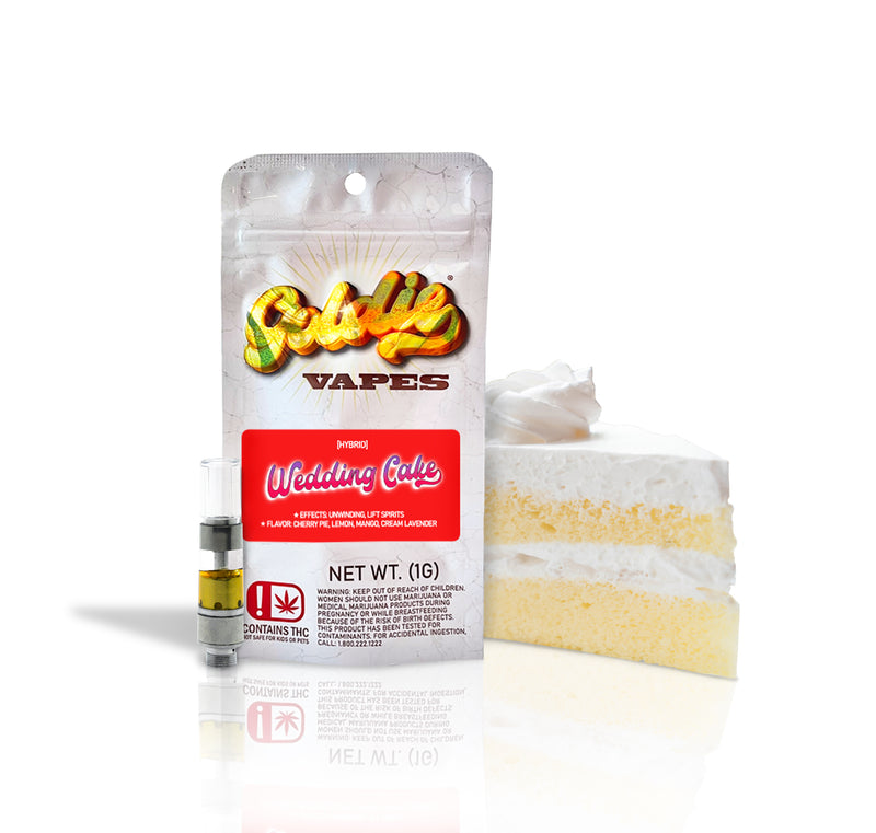 1 GRAM Vape Cartridge - Goldie Vapes Brand - WEDDING CAKE